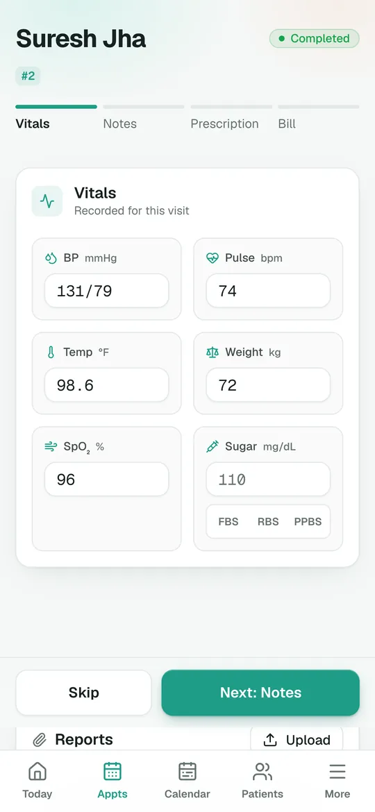 Vitals on mobile